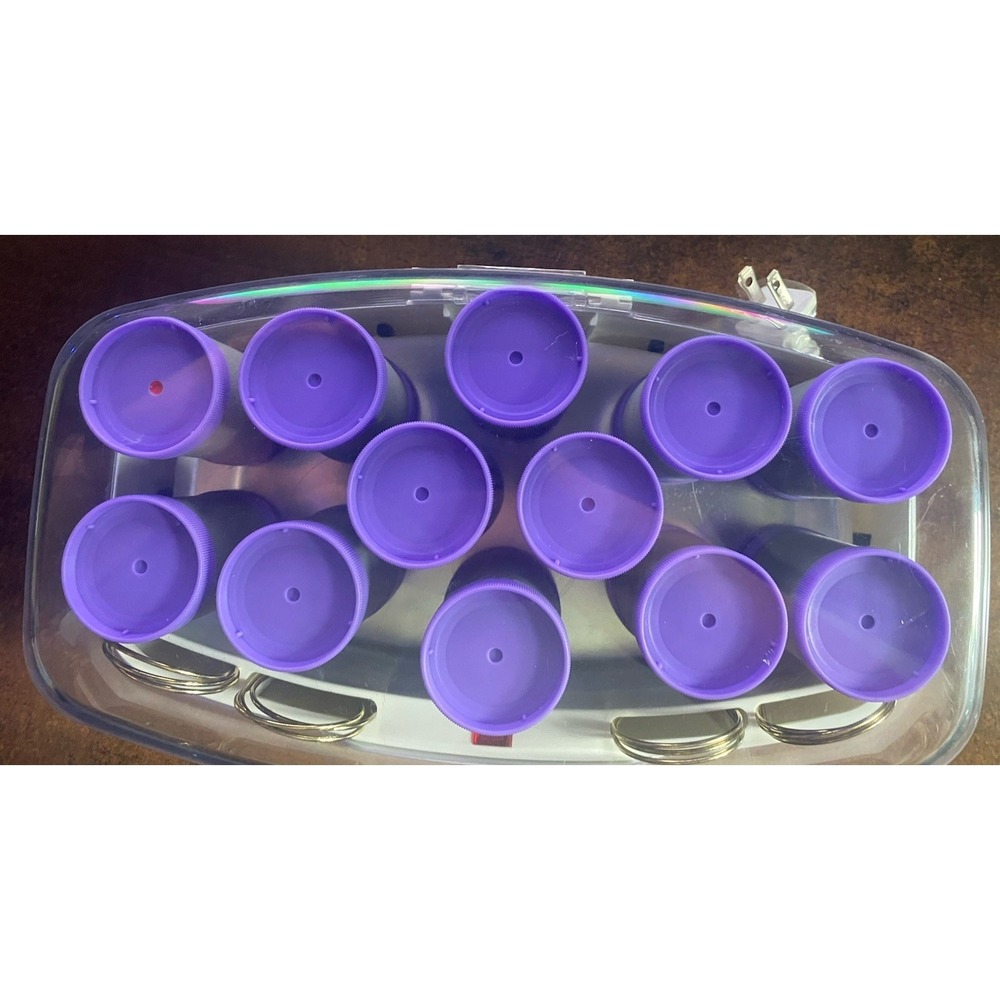 Conair More Big Curls Purple Velvet Hot Rollers Clips Model CHV12P TESTED